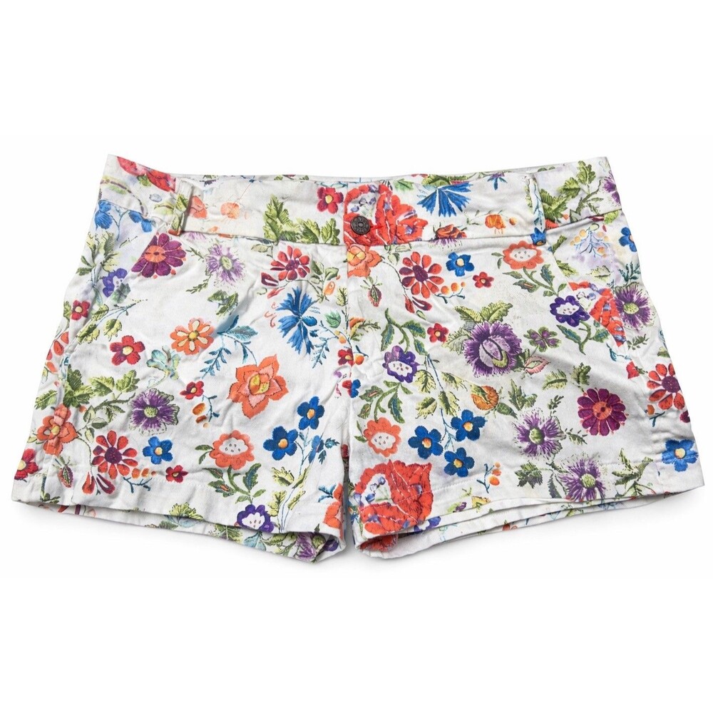 Fassimo Eutti Women's Multicolor Floral Chino Shorts Size L